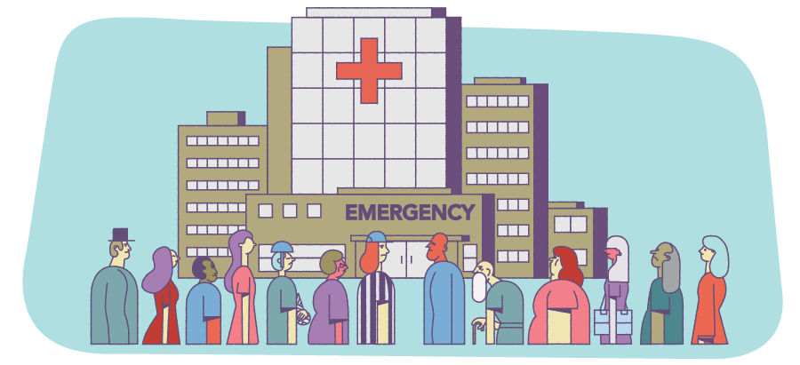 illustration of emergency room during the pandemic