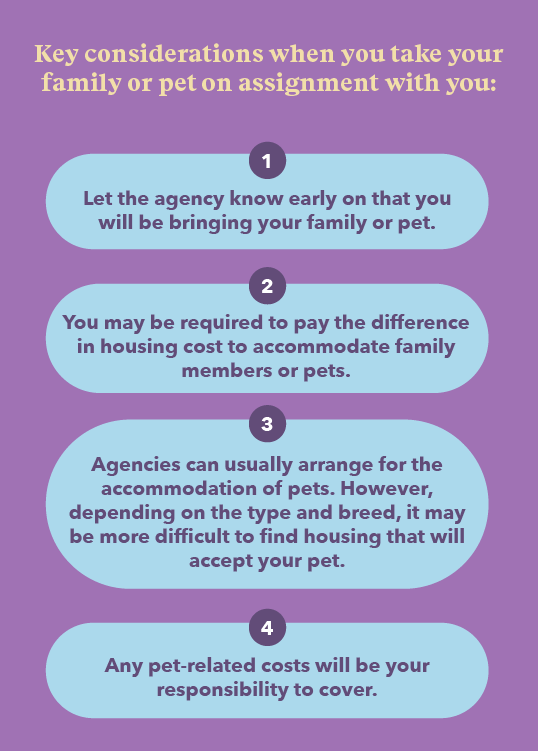 Taking family or pets on a locum tenens assignment