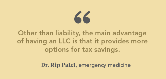 Dr Patel quote explaining the advantage of having an LLC as a locum doctor
