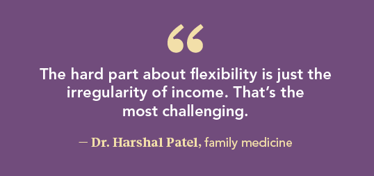 Graphic from Dr. Harshal Patel about the difficulity of locums being the irregularity of pay