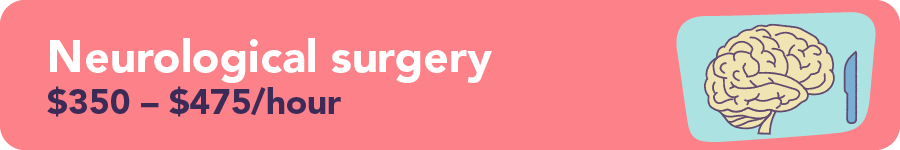 Neurological surgery $350 - $475/hour