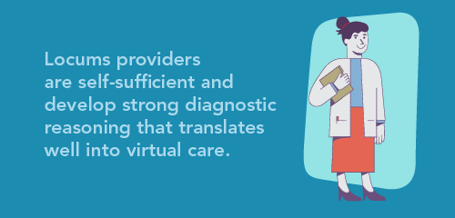 graphic explaining that locum providers are self-sufficient