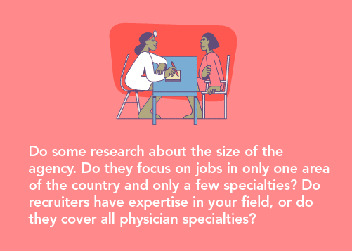 graphic recommending that OB-GYNs research locums agencies before committing to one