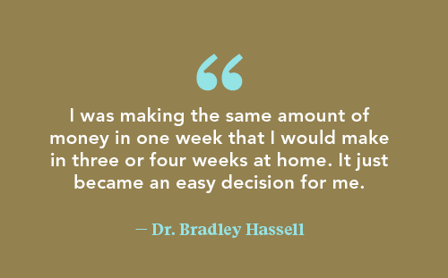Psychiatrist Dr Hassell quote on the amount he makes working locums