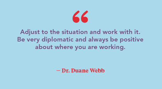 quote by Dr Webb sharing advice for gastroenterologists wanting to try locums