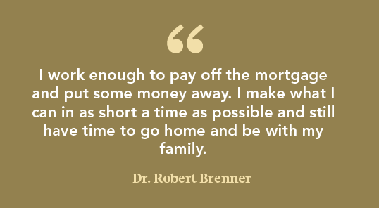 quote by Dr Brenner about the earning potential of locums