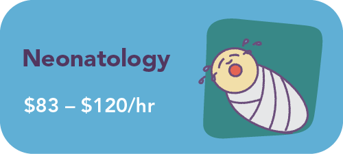 Graphic showing pay ranges for neonatlogy NPs