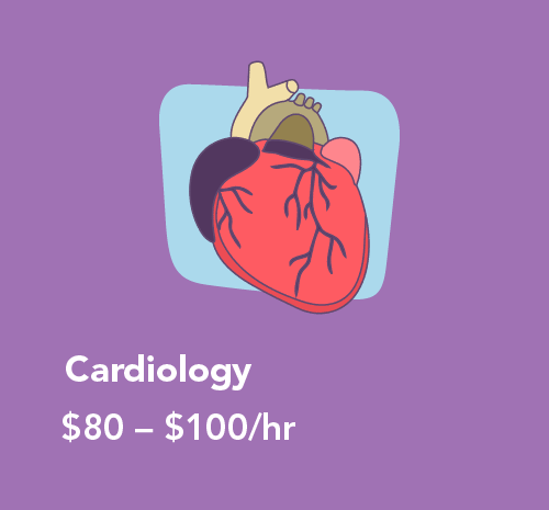 Graphic showing pay ranges for cardiology PAs