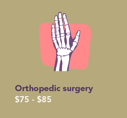 Graphic showing pay ranges for orthopedic PAs