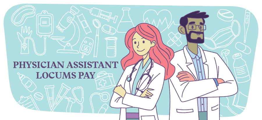 Image of a male and female physician assistants in lab coats
