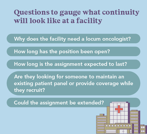 Graphic list of what questions to ask to gauge continuity of care at a facility

